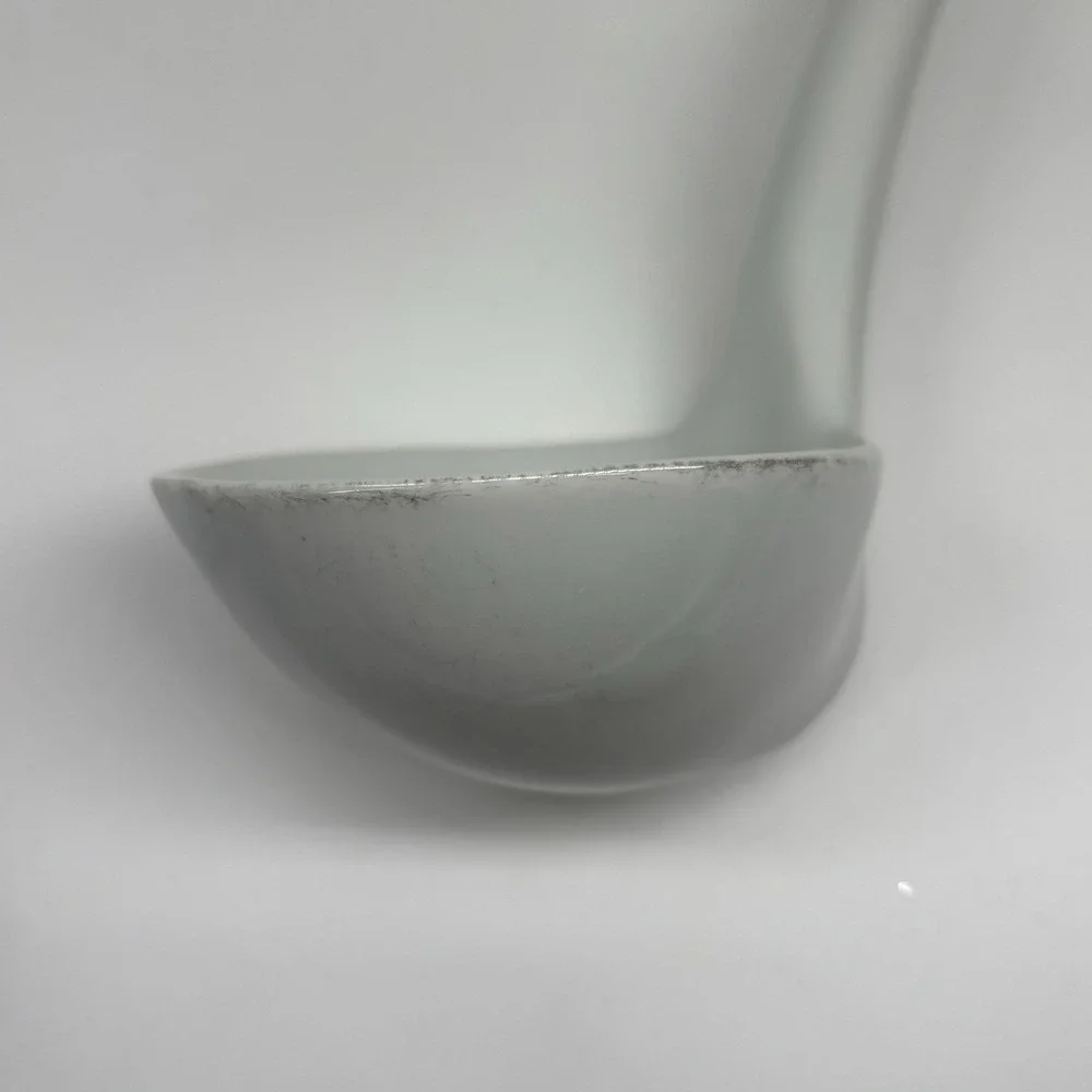 N.S. Gustin Ceramic Goose Jar Ladle Blue Spongeware Stipple Duck Cottagecore